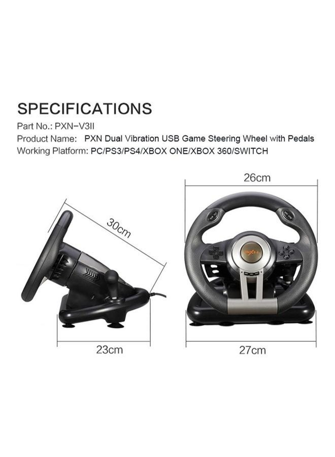 PXN PC Racing Wheel,PXN V3II 180 Degree Universal Usb Car Sim Race Steering Wheel with Pedals for PS3,PS4,Xbox One,Xbox Series X/S,Nintendo Switch - Image 4
