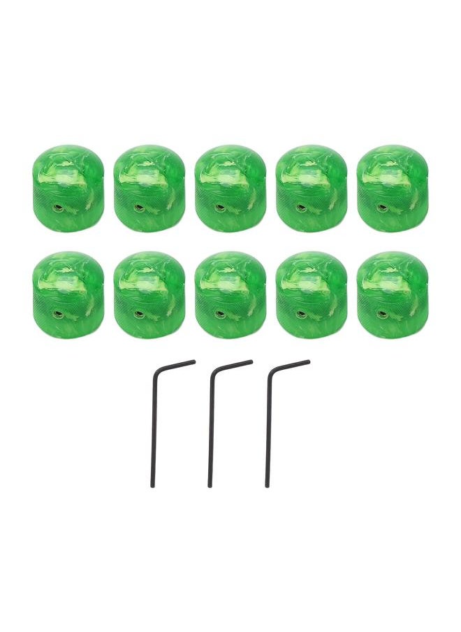 Thoraya Volume Tone Dome Knobs Plastic Control Electric Guitar Bass Parts Accessories with Hex Wrench GD87 Green  - Image 1