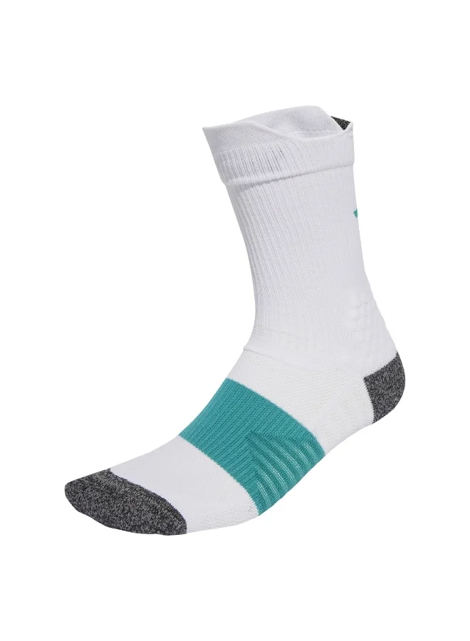 Adidas Runxboost Sock White Running Socks For Unisex 2 - 3.5