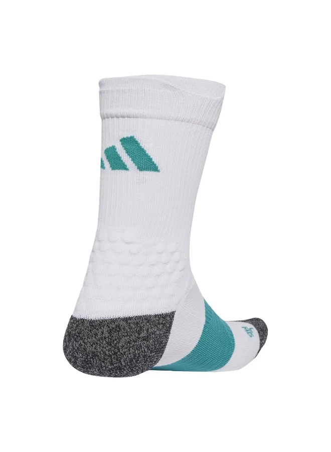 Adidas Runxboost Sock White Running Socks For Unisex 2 - 3.5