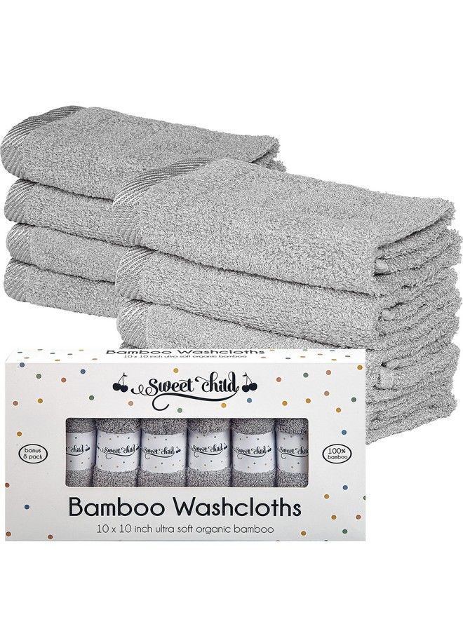 Sweet Child Bamboo Baby Washcloths Premium Wash Cloth Set Of 8 Ultra Soft Kids/Infant Wash Cloths For Face And Body Neutral Washcloth Pack Top Baby Registry And Shower - Image 2