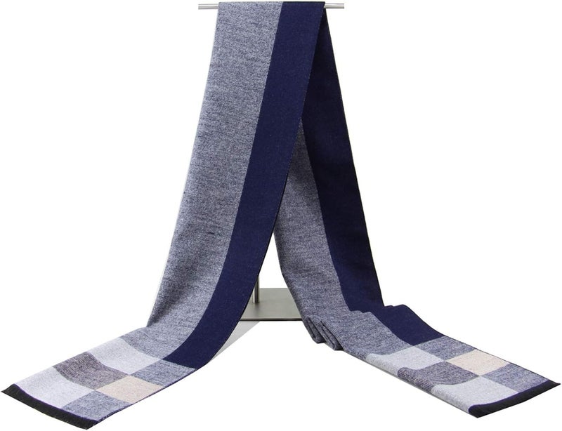 Rdylymx Men's Scarves Classic Arrival Winter Plaid Scarf Tassel Edge Soft Warm Scarf - Image 1