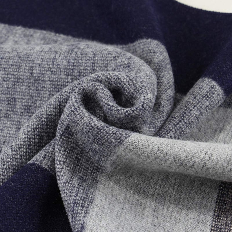 Rdylymx Men's Scarves Classic Arrival Winter Plaid Scarf Tassel Edge Soft Warm Scarf - Image 3