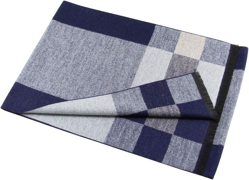 Rdylymx Men's Scarves Classic Arrival Winter Plaid Scarf Tassel Edge Soft Warm Scarf - Image 2