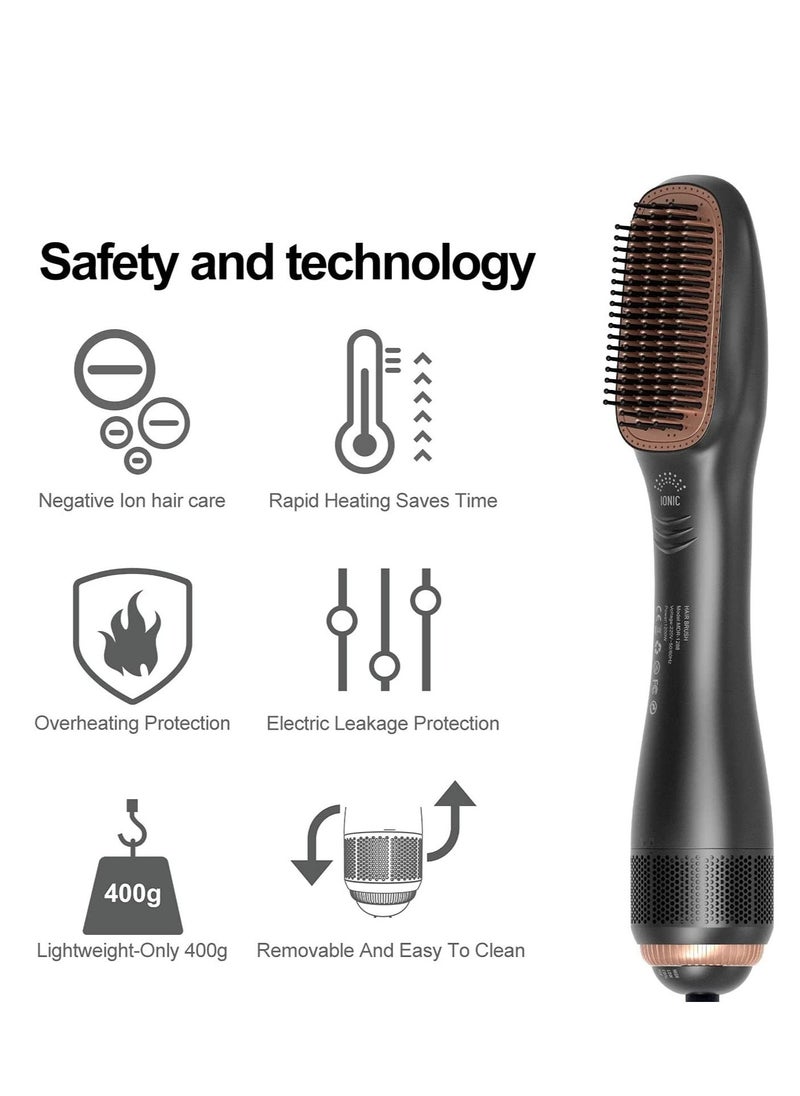 Sharpdo 3 In 1 Hair Dryer Brush & Straightener Brush, Professional 1200W Powerful Ceramic Tourmaline Ionic Hot Air Brush, 3 Heat/2 Speed Settings One Step Hair Dryer And Styler For All Hair Types  - Image 3