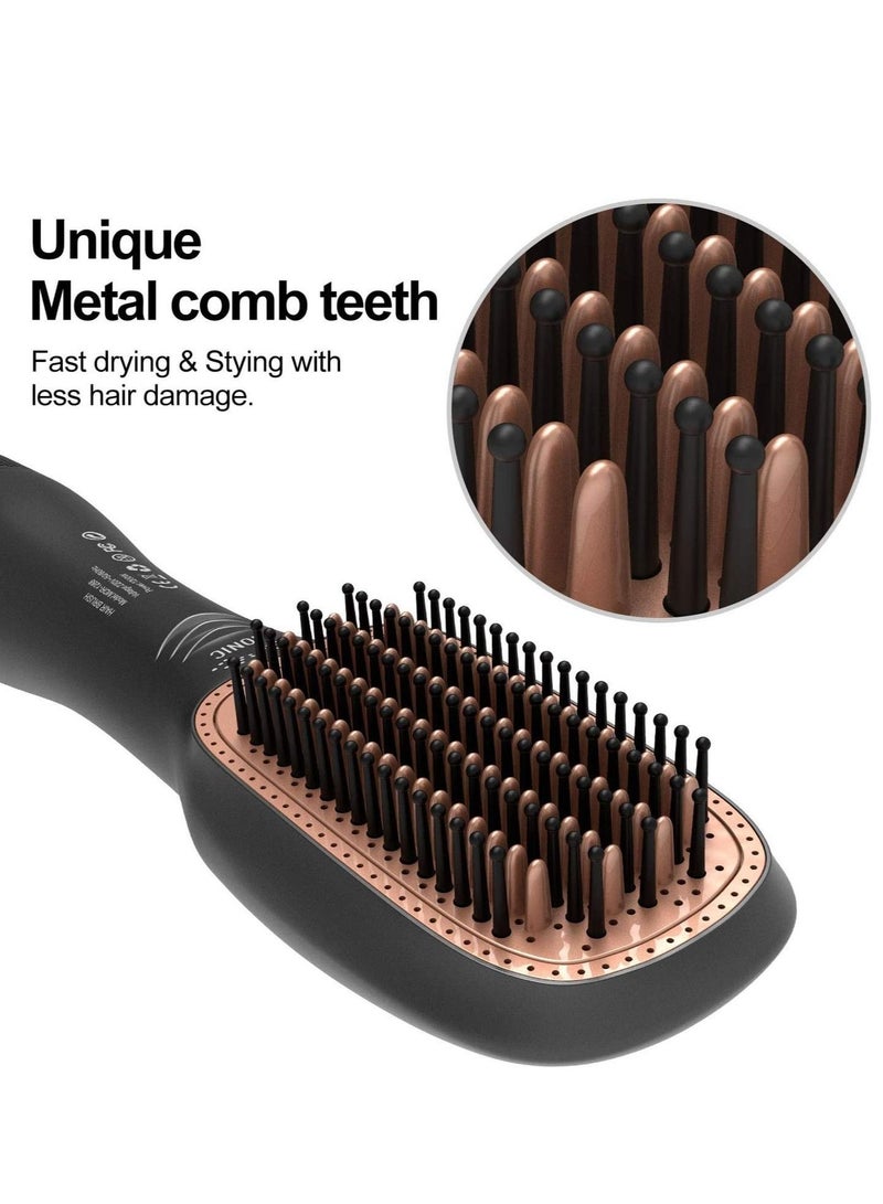 Sharpdo 3 In 1 Hair Dryer Brush & Straightener Brush, Professional 1200W Powerful Ceramic Tourmaline Ionic Hot Air Brush, 3 Heat/2 Speed Settings One Step Hair Dryer And Styler For All Hair Types - Image 4