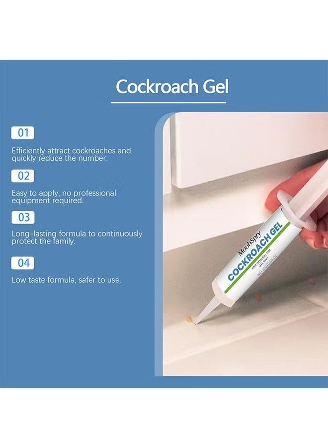 MOONSPRY Cockroach Gel Bait, Natural Cockroach Repellent, Strong Cockroach Eliminator, Suitable for Home & Kitchen, Indoor & Outdoor Cockroach Trap, Ready-to-Use, 10g - Image 4