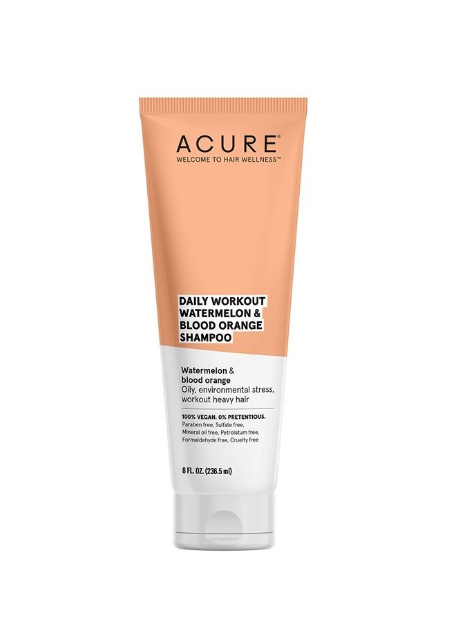 ACURE Daily Workout Watermelon Shampoo | 100% Vegan | For Oily, Environmental Stressed, Workout Heavy Hair | Watermelon & Blood Orange - Gentle Everyday Formula | 8 Fl Oz - Image 1