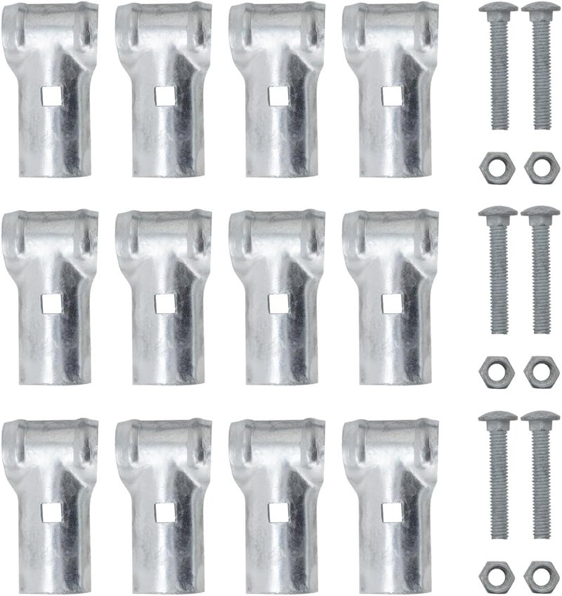 VIVIDA End Rail Clamps 1-5/8", Chain Link Fence Fittings, Panel T Clamps for 1-5/8" OD Pipe, Galvanized Pipe T Connectors, Chain Link Fence Parts, 6 PCS - Image 1