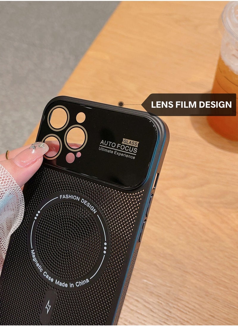 Color Fans - For iPhone 13 Pro Max MagSafe Case Lens Protect Heat Dissipation Cover Black - Image 1
