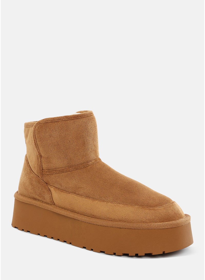 London Rag Women's Chunky Platform Winter Boots in Camel - Image 2