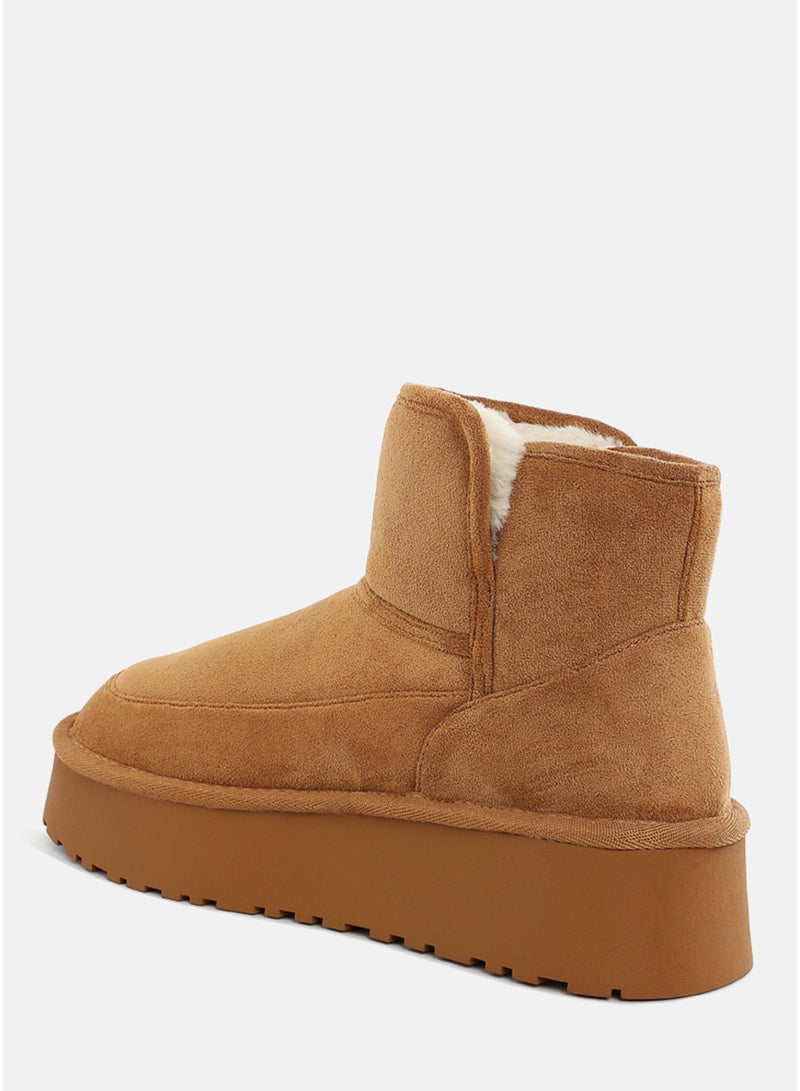 London Rag Women's Chunky Platform Winter Boots in Camel - Image 3