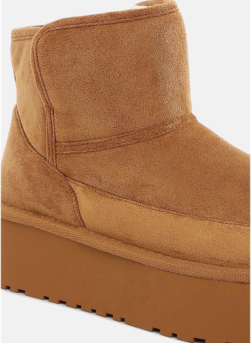 London Rag Women's Chunky Platform Winter Boots in Camel - Image 4