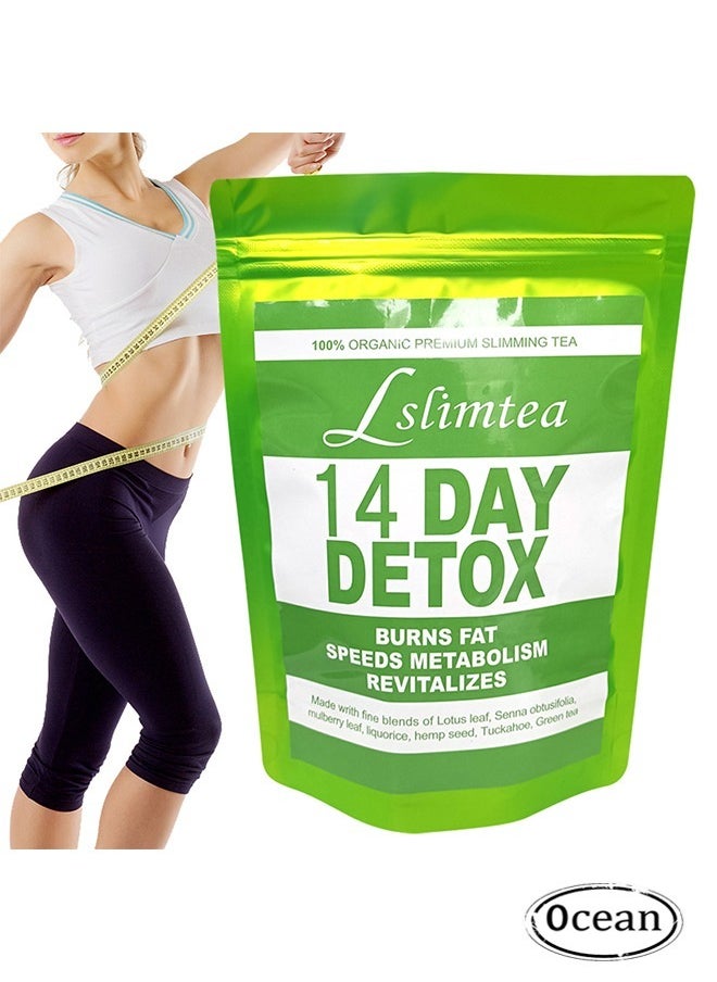 Ocean 14 Day Detox, Detox Tummy Tea Bags, Weight Loss Slimming Tea, Support Healthy Digestive and Speed Metabolism Restore Vitality,14 Bags  - Image 1