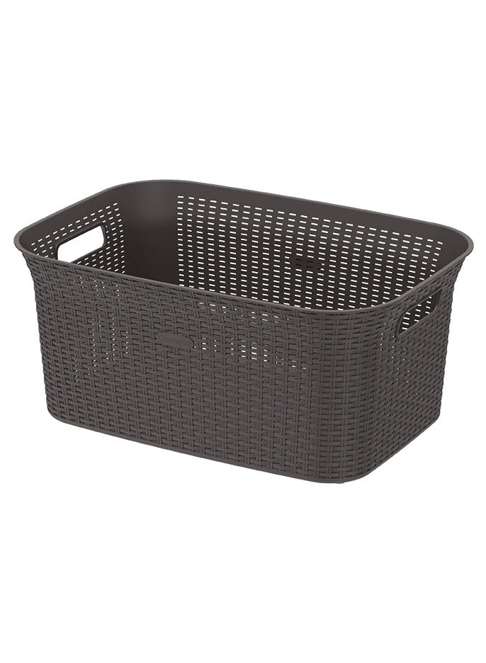 Cosmoplast 50L Cedarattan Laundry Basket dark brown 