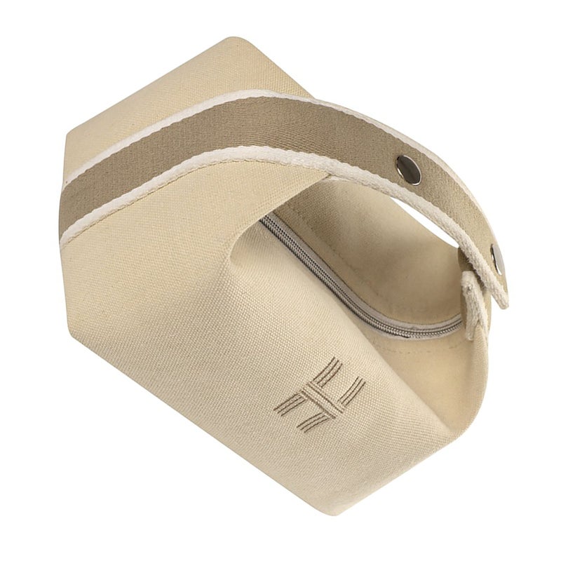Portable Makeup Bag Waterproof Soft Canvas Large Capacity Cosmetic Bag with Handle for Outdoor Travel White - Image 5