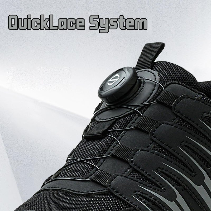 Netanac Steel Toe Shoes for Men Women, Breathable Safety Work Footwear with Durable Soft Sole, Comfort Puncture-Resistant Sneakers for Industrial,102GY,M9 - Image 3