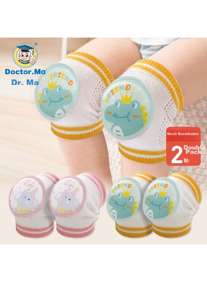 Doctor Ma Dr. Ma Baby Knee Pads, Crawling Children's Knee Pads, Mesh Breathable, Adjustable, Toddler Walking Anti-fall Knee Pads, 2-piece Set, S1007 - Image 1