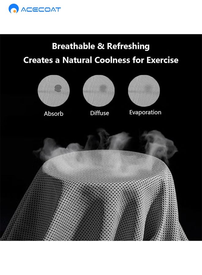 ACECOAT Cooling Towels for Neck & Face, 2-Pack – Soft Breathable Microfiber Sweat Towels, 30x100cm - Image 3