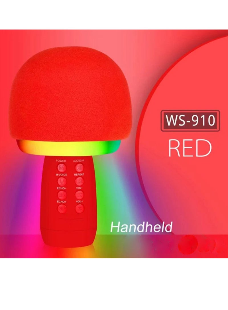 Portable Wireless Karaoke Microphone with Lamp Bluetooth Speaker Duet Rever AND Recording Function