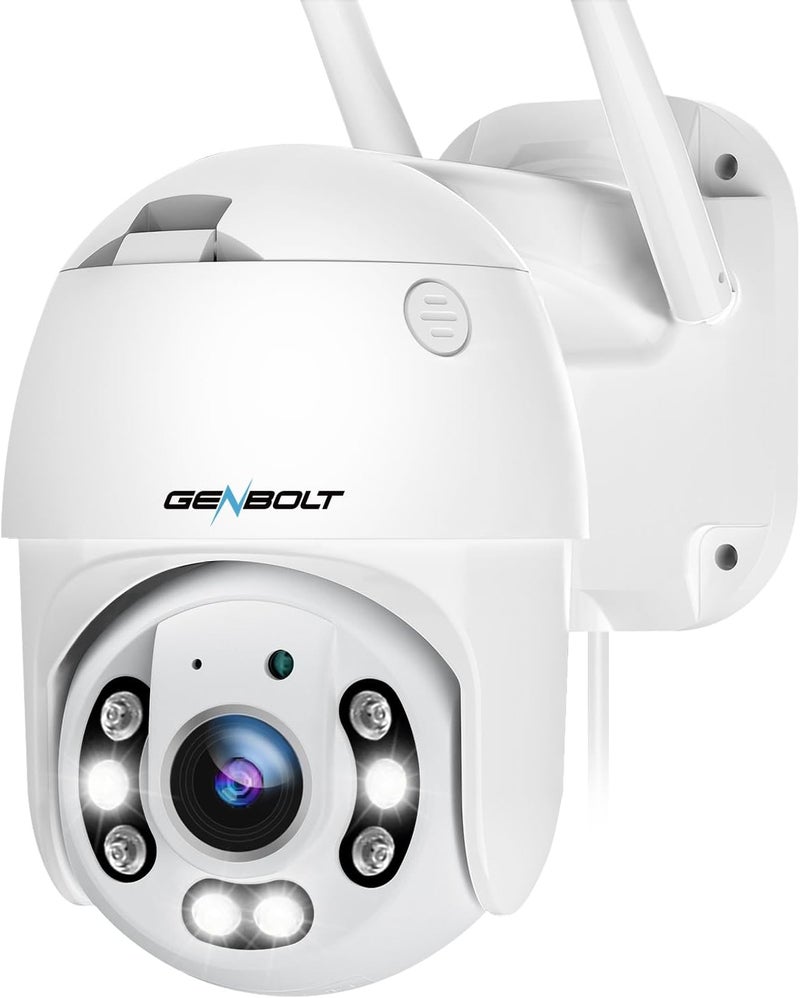 جينبولت GENBOLT 2.5K كاميرا أمان واي فاي خارجية مع PoE، كاميرا CCTV واي فاي مزدوج 2.4/5 جيجاهرتز مع تتبع تلقائي، كشف البشر/المركبات، دوران وإمالة كاميرا IP للمراقبة المنزلية مع إنذار صفارة - Image 1