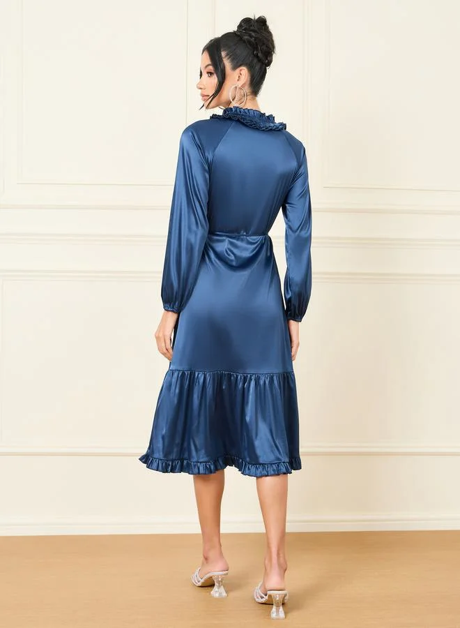 Styli Ruffle Trim Dress