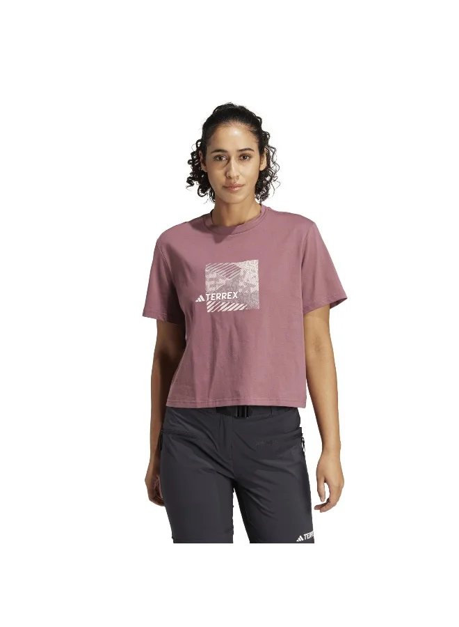 Adidas Puzzle Tee Brown Hiking T-Shirts 2XS