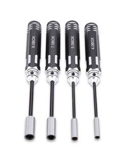 SYOSI Hex Nut Driver Set Hexagonal Head Nut Wrench 4.0/5.5/7.0/8.0mm 4Pcs RC Repair Tools Kit Socket Screwdrivers for RC Cars Model Airplanes Sportinggoods Deformation Model  - Image 1
