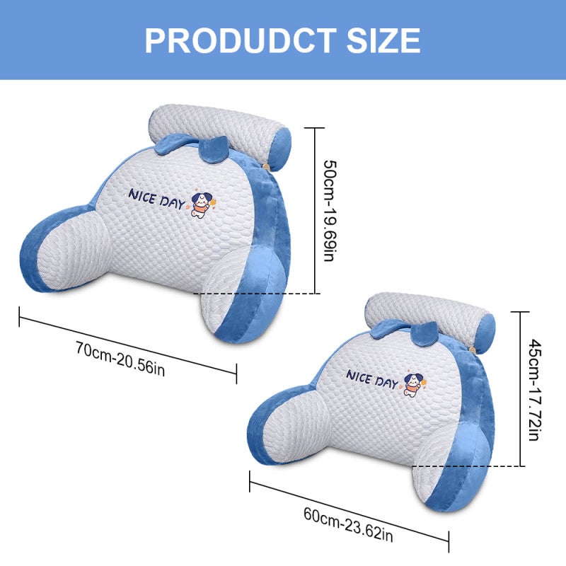Reading Pillow For Bed Sitting Up With Armrests Breathable Ice Silk Fabric - Support Your Back - Detachable Cover Back Pillow for Adults - Image 5