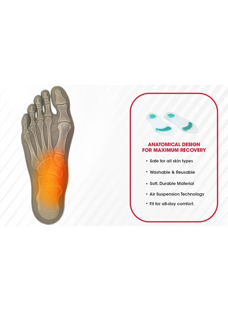 LifeWear Silicone Gel Insoles for Heel Pain Relief | Shock Absorbing Arch Support | Soft Cushion Shoe Inserts | Anti-Slip Comfort for Daily Wear, Work & Sports - Image 3