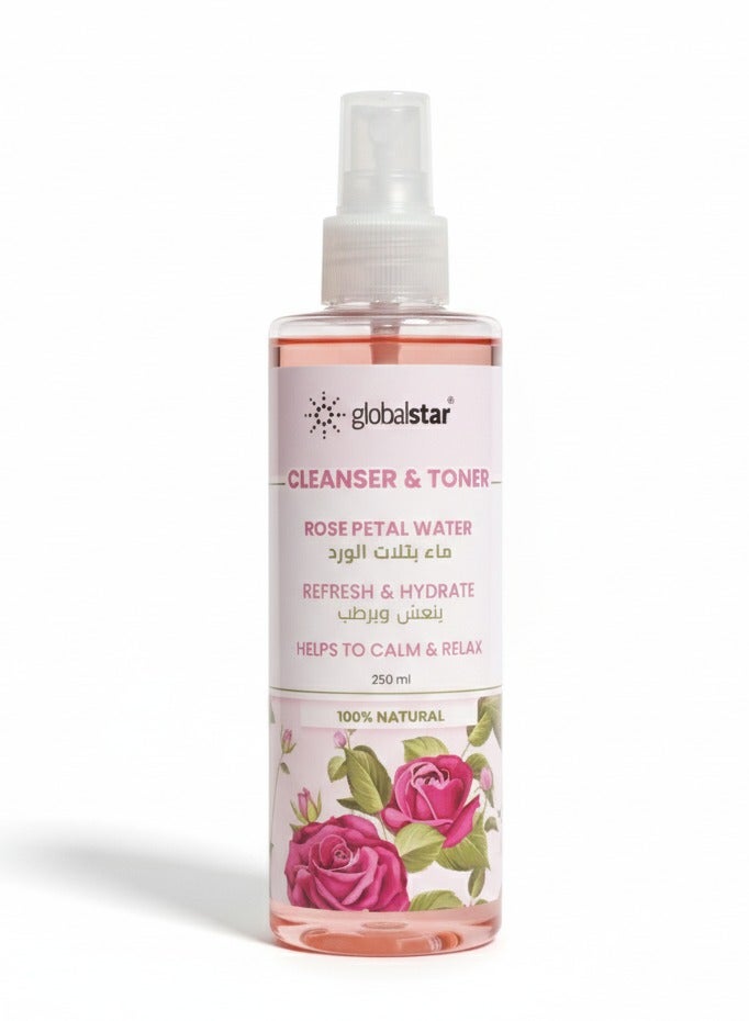 جلوبال ستار تونر بتلات الورد 250 مل – تجديد وتنغيم البشرة بشكل متعدد الاستخدامات - Image 1
