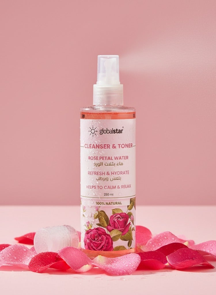 جلوبال ستار تونر بتلات الورد 250 مل – تجديد وتنغيم البشرة بشكل متعدد الاستخدامات - Image 4