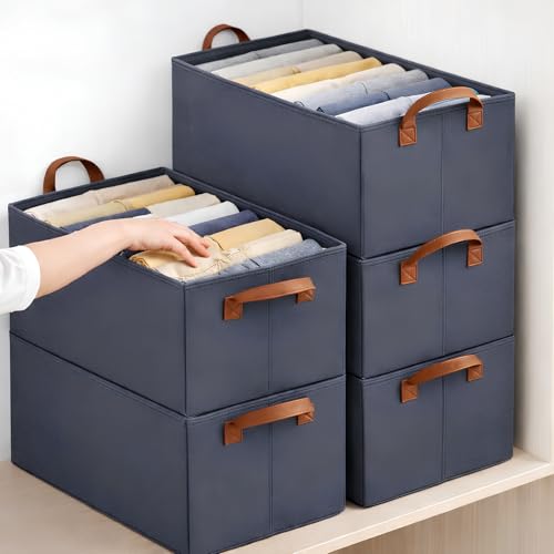 PulGos 2 Pcs Wardrobe Organizer for Storage | Rust-Free & Odour-Free Foldable Organiser| Stackable Space-Saving & Multipurpose Cloth Organizers for Almirah, Closet, Cupboard, Shelf, Home & Office Use - Image 1