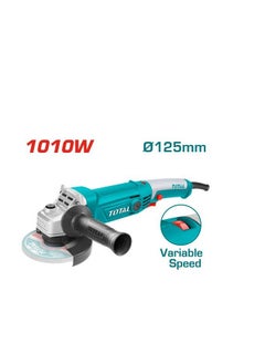 TOTAL Total Angle Grinder 1010W, 125mm Disc, Variable Speed Control, 5000-12000rpm, M14 Spindle, with Auxiliary Handle - Ideal for Cutting, Grinding, Polishing - TG1121256-3, 220-240V  - Image 1