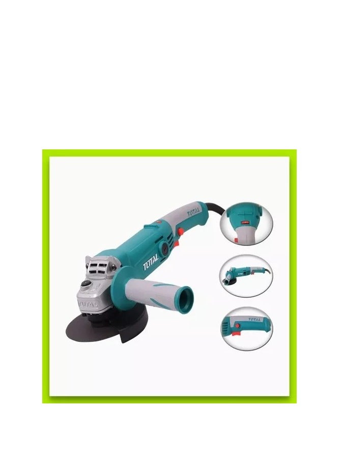 TOTAL Total Angle Grinder 1010W, 125mm Disc, Variable Speed Control, 5000-12000rpm, M14 Spindle, with Auxiliary Handle - Ideal for Cutting, Grinding, Polishing - TG1121256-3, 220-240V  - Image 3
