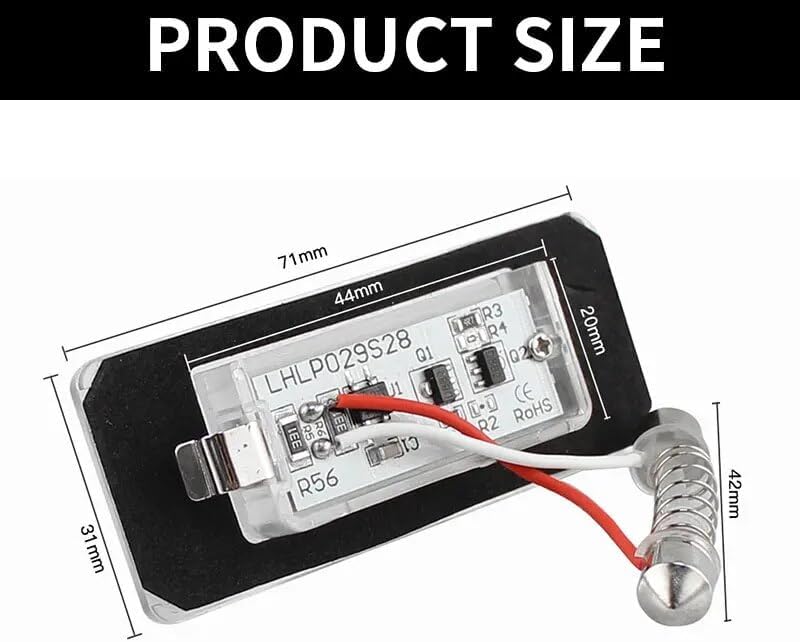 Vuzmode 2PCS White 18SMD Car License Plate Light - Image 5