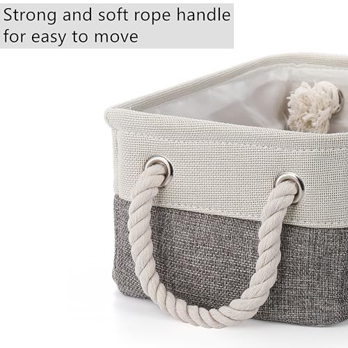 Dicunoy 6 Pack Storage Baskets for Organizing, Small Cloth Basket Bins with Handles, Empty Gift Baskets, Fabric Canvas Boxes for Classrooms, School, Shelves, Nursery, Closet, Toys, 12 x 8 x 5 inch - Image 4