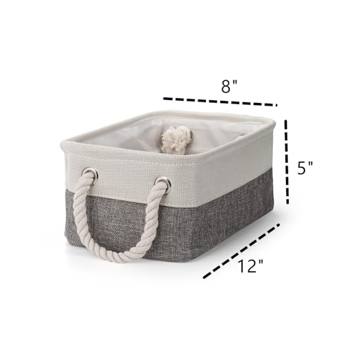 Dicunoy 6 Pack Storage Baskets for Organizing, Small Cloth Basket Bins with Handles, Empty Gift Baskets, Fabric Canvas Boxes for Classrooms, School, Shelves, Nursery, Closet, Toys, 12 x 8 x 5 inch - Image 2
