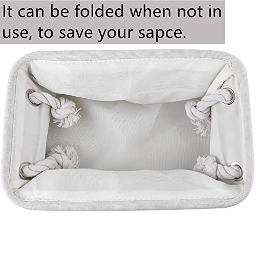 Dicunoy 6 Pack Storage Baskets for Organizing, Small Cloth Basket Bins with Handles, Empty Gift Baskets, Fabric Canvas Boxes for Classrooms, School, Shelves, Nursery, Closet, Toys, 12 x 8 x 5 inch - Image 3