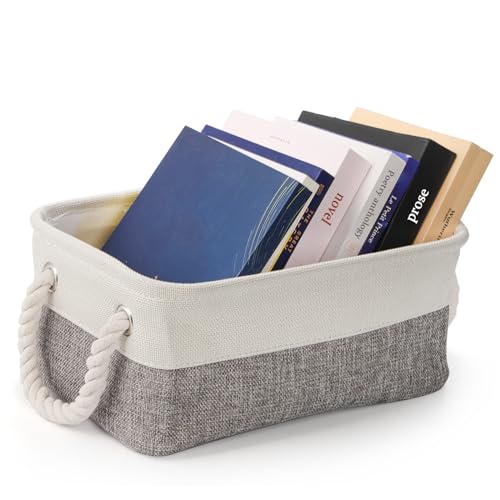 Dicunoy 6 Pack Storage Baskets for Organizing, Small Cloth Basket Bins with Handles, Empty Gift Baskets, Fabric Canvas Boxes for Classrooms, School, Shelves, Nursery, Closet, Toys, 12 x 8 x 5 inch - Image 5