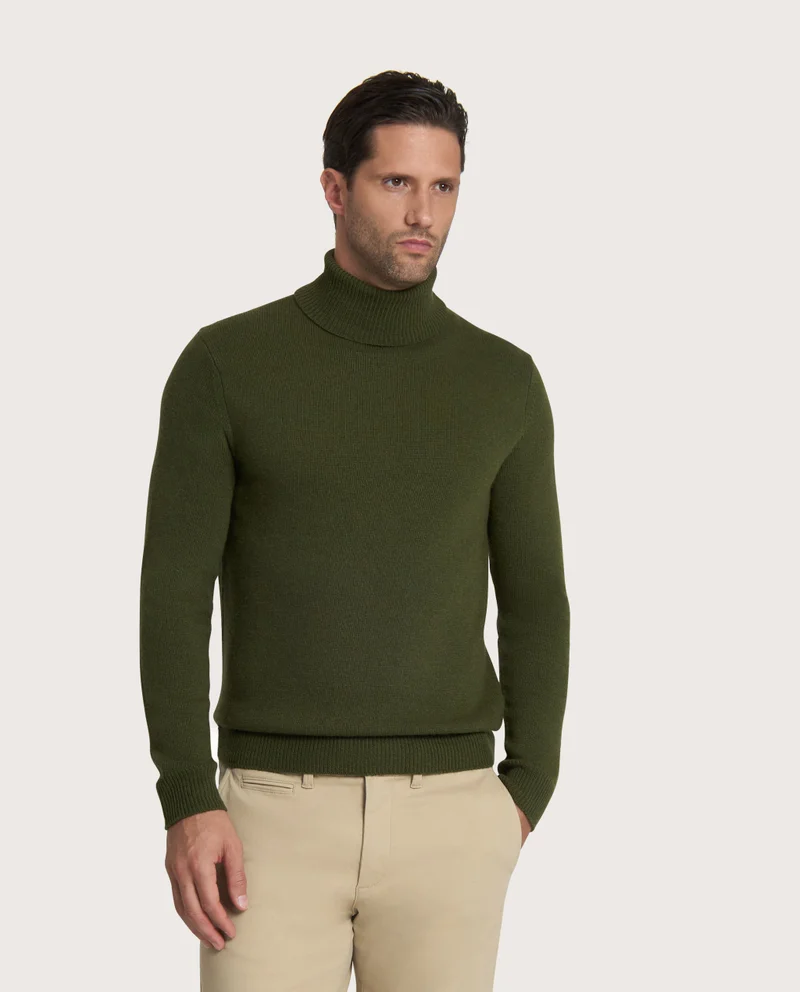 كاميتشسما Military green cashmere blend turtleneck Jumper