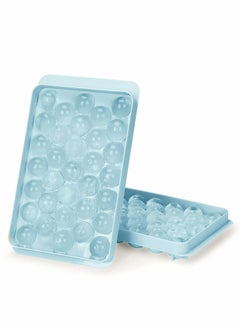 Y&D Round Ice Cube Tray Silicone, Ball Mold Make for Freezer, Easy Release, Mini Circle Making Sphere Chilling Frozen Treats, Tea & Coffee (2 Packs Blue)…  - Image 1