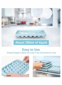 Y&D Round Ice Cube Tray Silicone, Ball Mold Make for Freezer, Easy Release, Mini Circle Making Sphere Chilling Frozen Treats, Tea & Coffee (2 Packs Blue)…  - Image 3