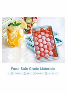 Y&D Round Ice Cube Tray Silicone, Ball Mold Make for Freezer, Easy Release, Mini Circle Making Sphere Chilling Frozen Treats, Tea & Coffee (2 Packs Blue)…  - Image 4