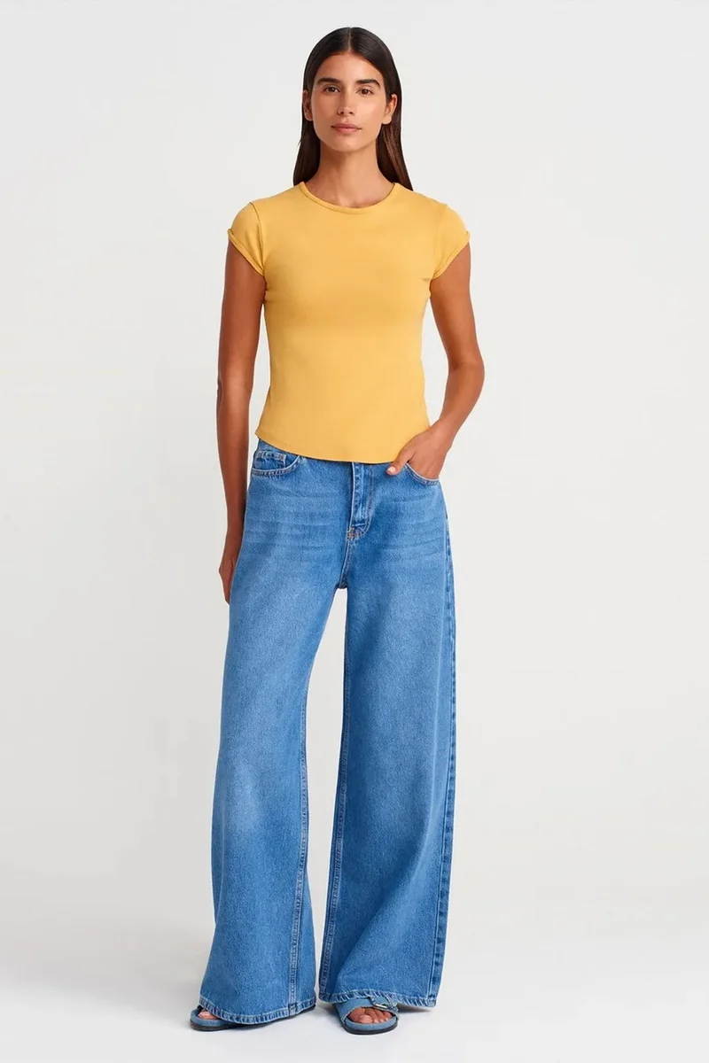 DILVIN High-Waist Wide-Leg Denim Jeans