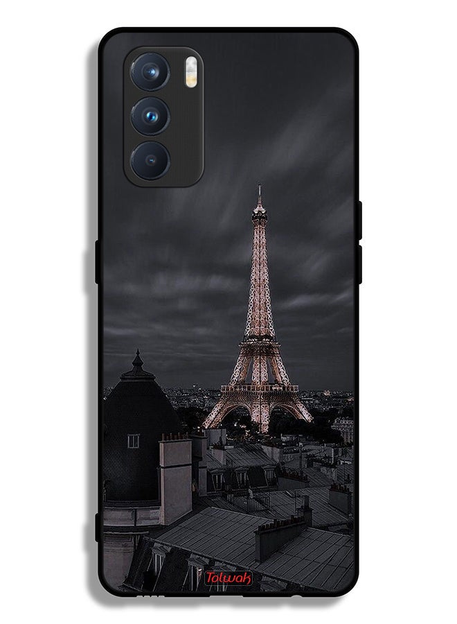 Tolwak Oppo K9 Pro Protective Case Cover Eiffel Tower In Night - Image 2