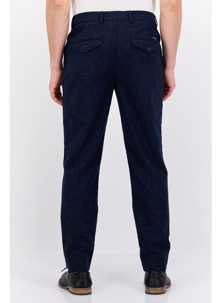 Scotch & Soda Men Super Slim Fit Textured Mott Chino Pants, Navy Combo  - Image 3