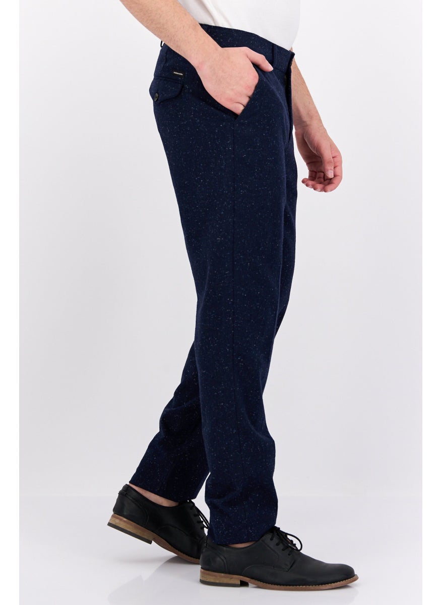 Scotch & Soda Men Super Slim Fit Textured Mott Chino Pants, Navy Combo  - Image 4