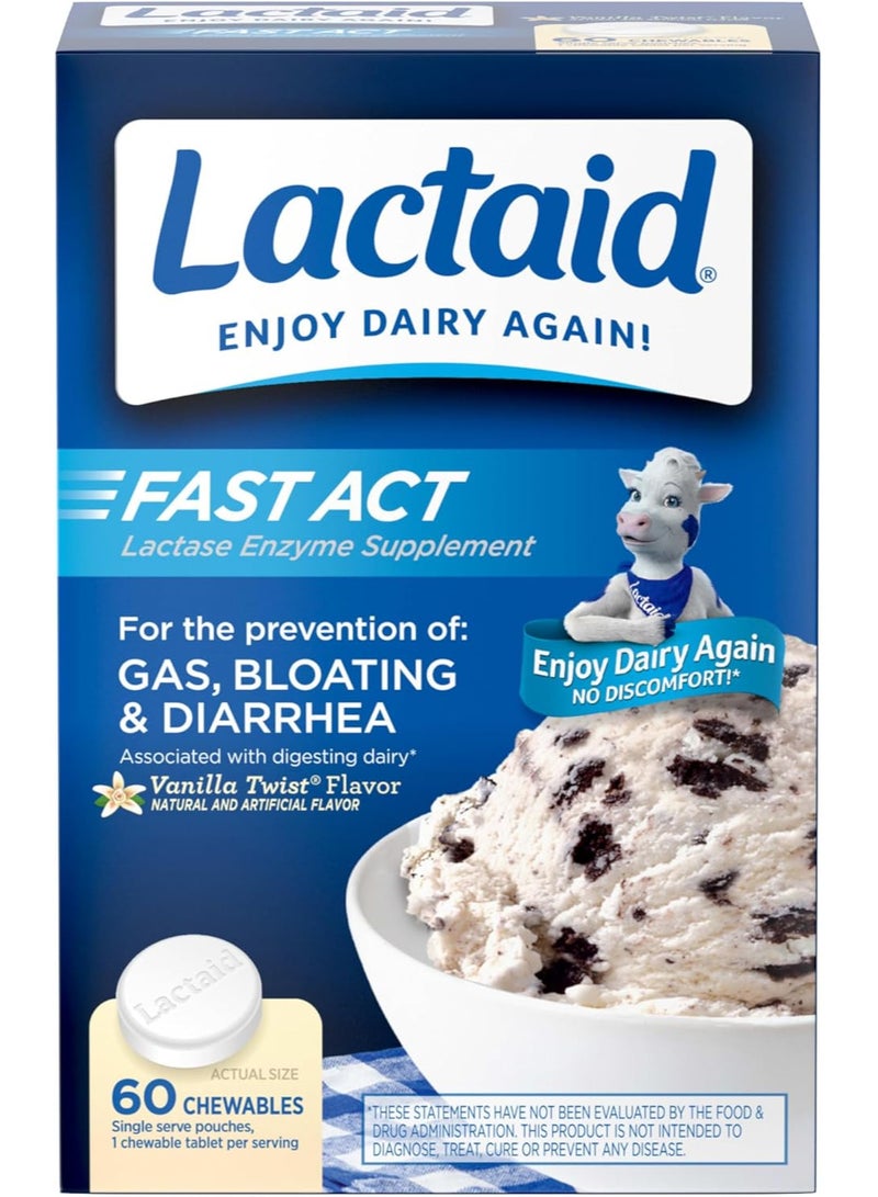 Lactaid With Lactase Enzymes Vanilla 60 Chewables - Image 1