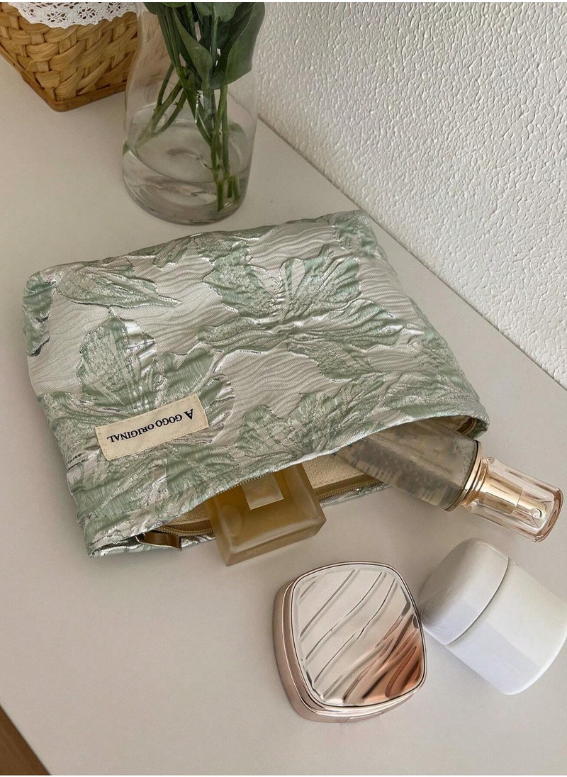 A GOGO ORIGINAL - Floral Pattern Cosmetic Bag Set Toiletry Bag Skin Care Bag Bathroom Bag Packing Cubes Travel Essentials Cruise Essentials 26*19*15cm - Image 1